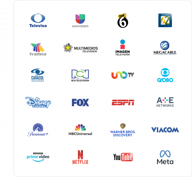 *Initially in Mexico and Colombia. Open TV, Paid TV, Digital, OTT, CTV